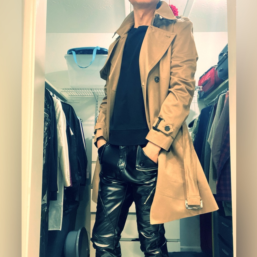 NWOT Men Double Breasted Trench Coat S